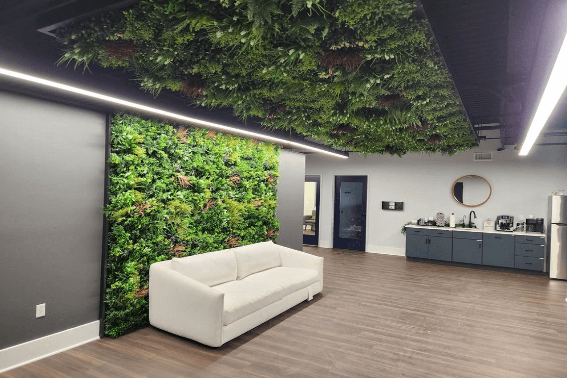 How to Get a Full Office Transformation With Artificial Ceiling Plants and Faux Vertical Gardens