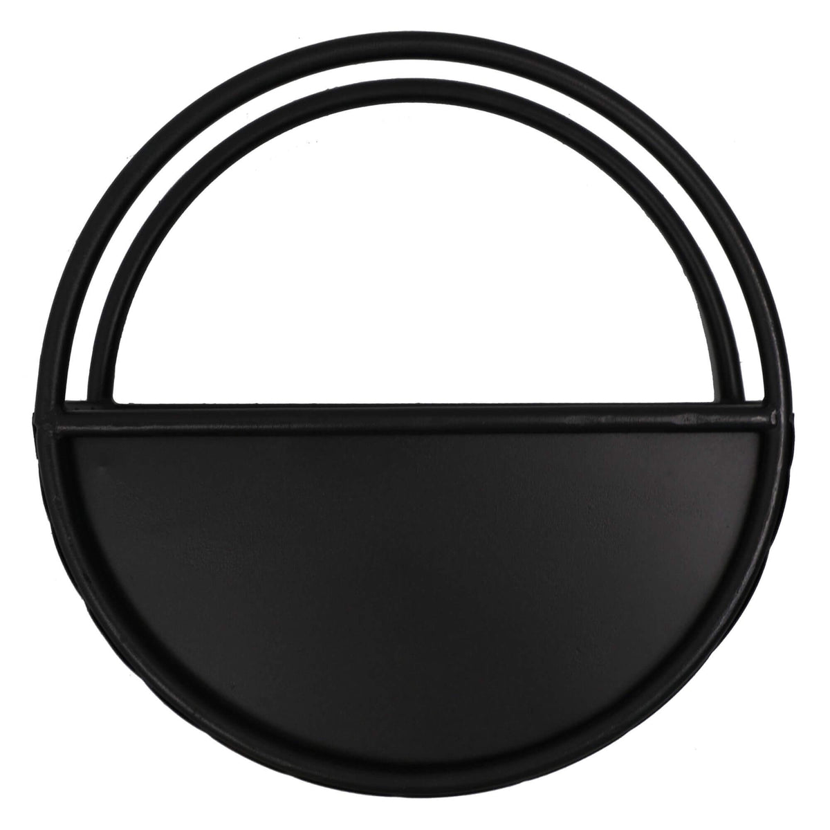 Premium Floating Half Moon / Semi Circle Metal Wall Planter | Onyx Black 35cm - Designer Plants