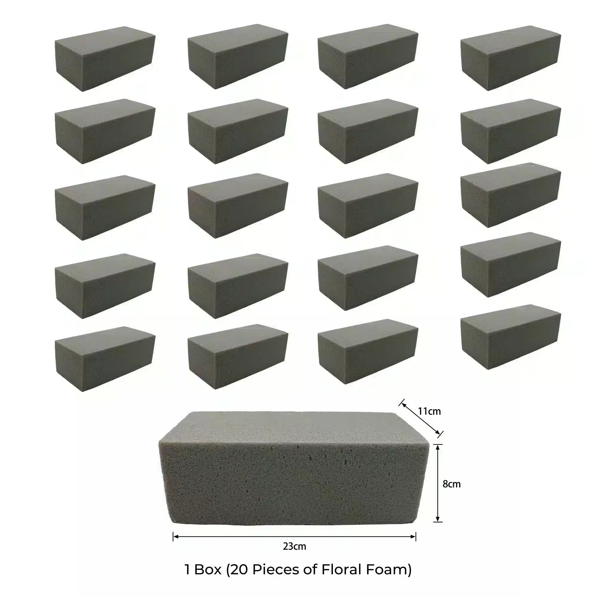 20 Pieces of Dry Floral Foam Bricks 23cm x 11cm x 8cm (Artificial Plant Foam Blocks - formaldehyde FREE) - Designer Plants