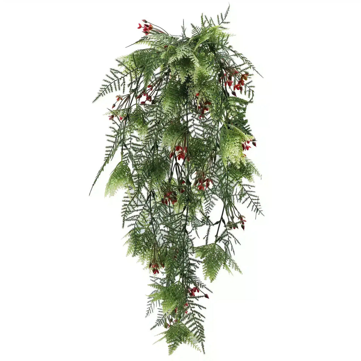 Artificial Hanging Christmas Myrtle and Flowering Holly UV Resistant 78cm - Designer Plants