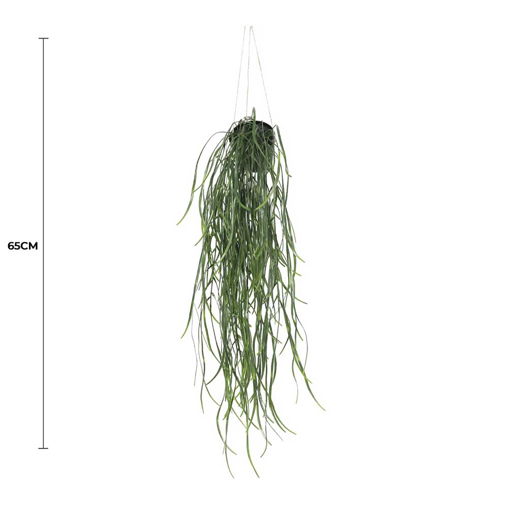 Artificial Hanging Potted Plant (Willow Leaf) 66cm UV Resistant