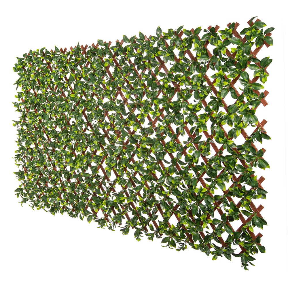 Premium Jasmine Artificial Hedge Extendable Trellis / Screen 2 Meter By 1 Meter UV Resistant (PVC) - Designer Plants