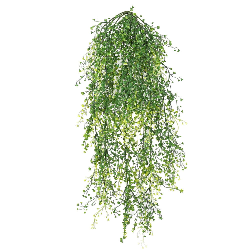 Artificial Hanging Plant (Mixed Green String of Pearls) UV Resistant 90cm - Designer Plants