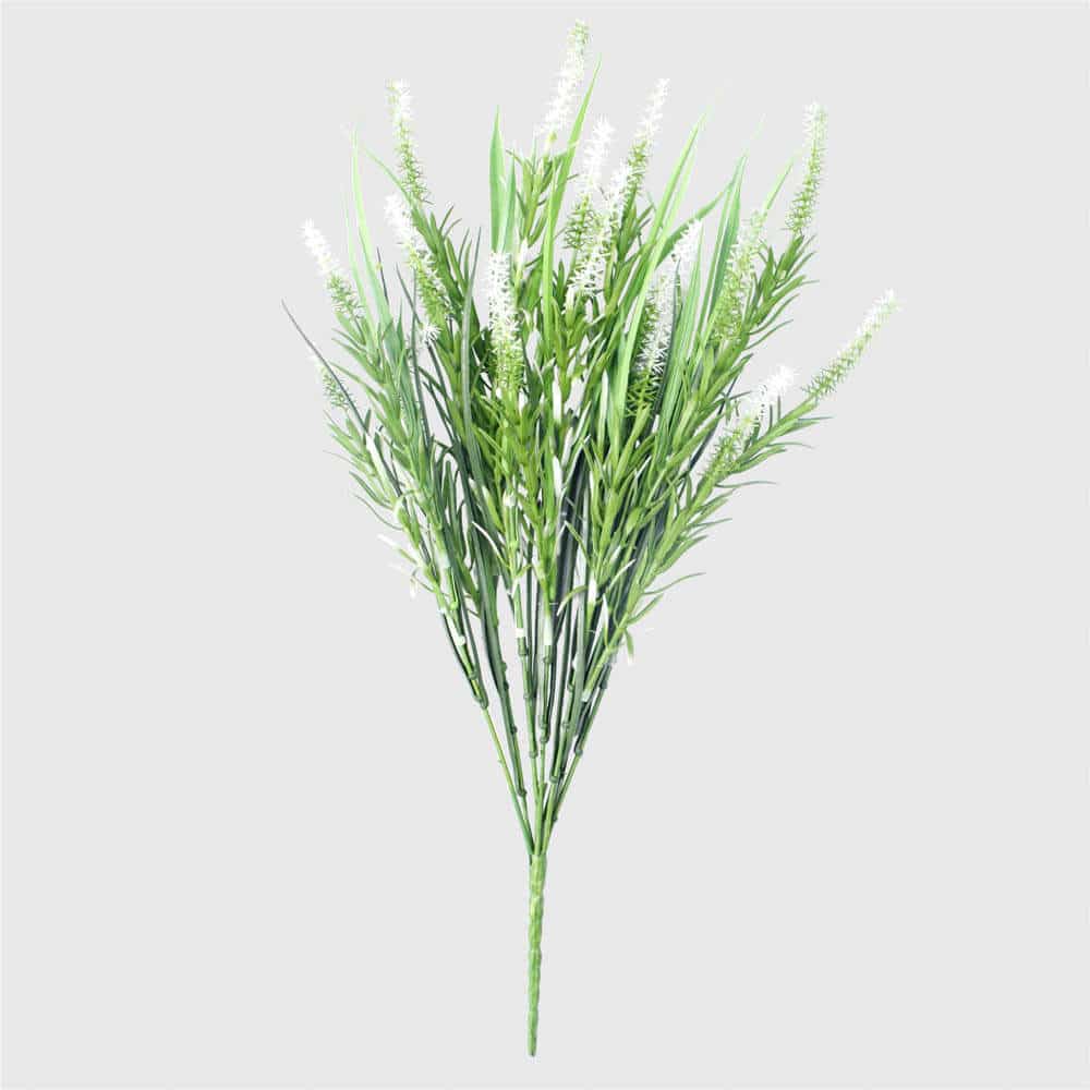 Long Artificial Lavender Stem (White) 50cm UV Resistant - Designer Plants