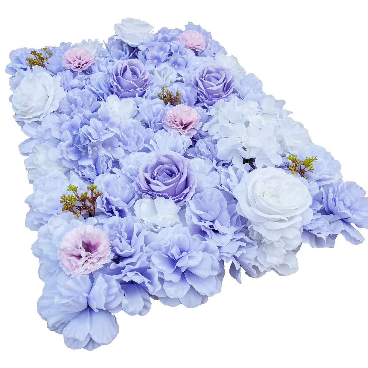 Artificial Flower Wall Backdrop Panel 40cm x 60cm Mixed Lilac Flowers - Designer Plants