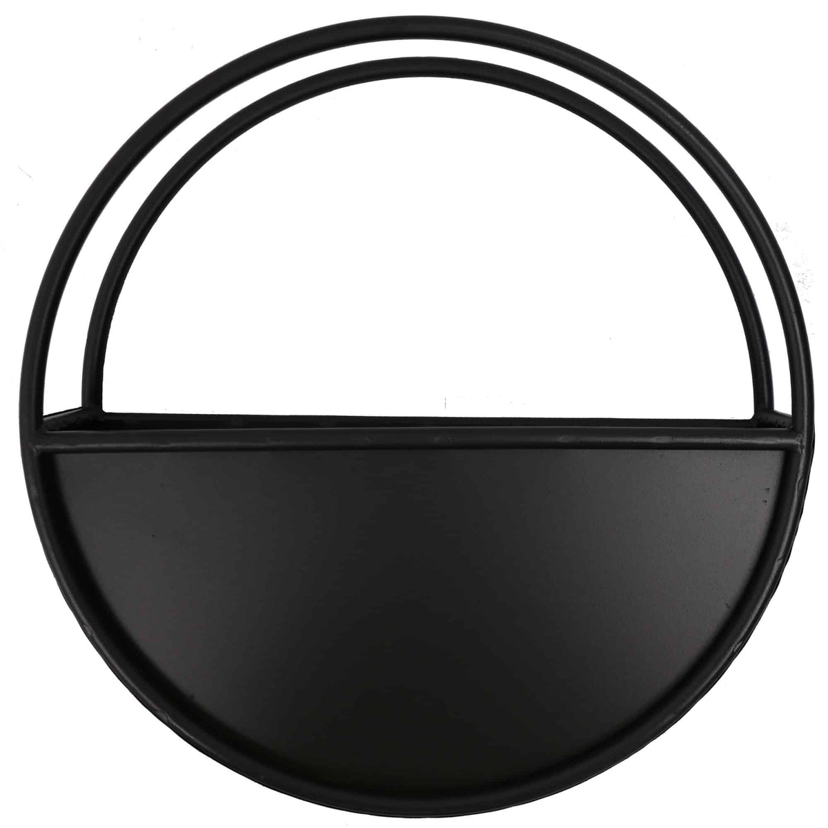 Premium Floating Half Moon / Semi Circle Metal Wall Planter | Onyx Black 45cm