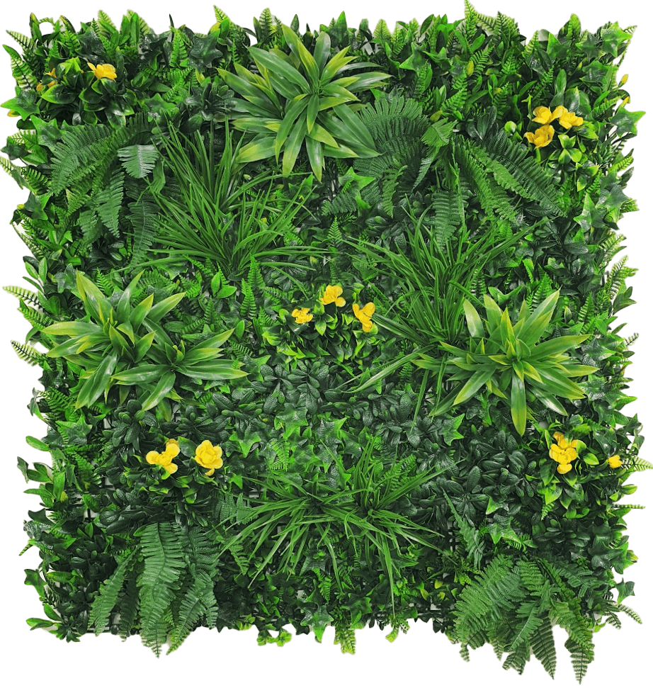Yellow Rose Vertical Garden / Green Wall UV Resistant Sample - Designer Plants