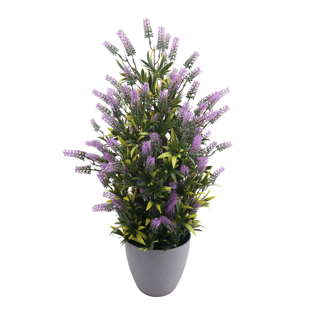 UV-resistant artificial lavender topiary tree, 73cm high, in a nursery pot