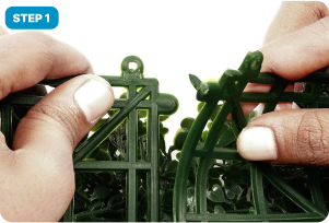 Interlock connectors by clicking together.