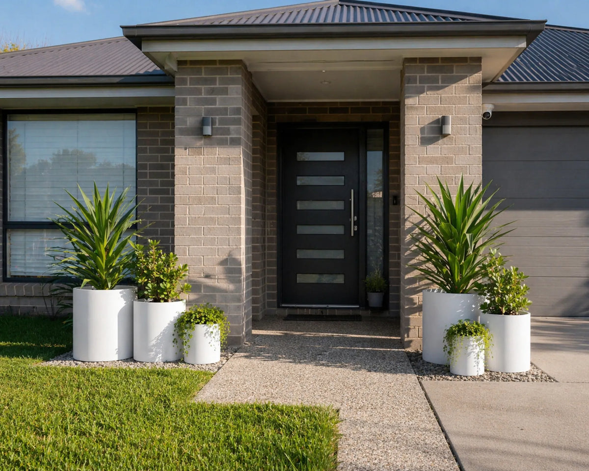 Luxury Round Matt White Planter Set of 6 | Premium Pot Range - Designer Plants