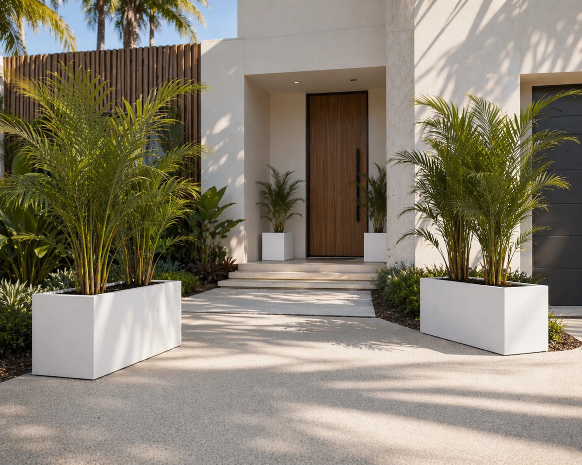 Luxury Rectangular Trough Planter Set of 3 | Matt White | Premium Pot Range - Designer Plants