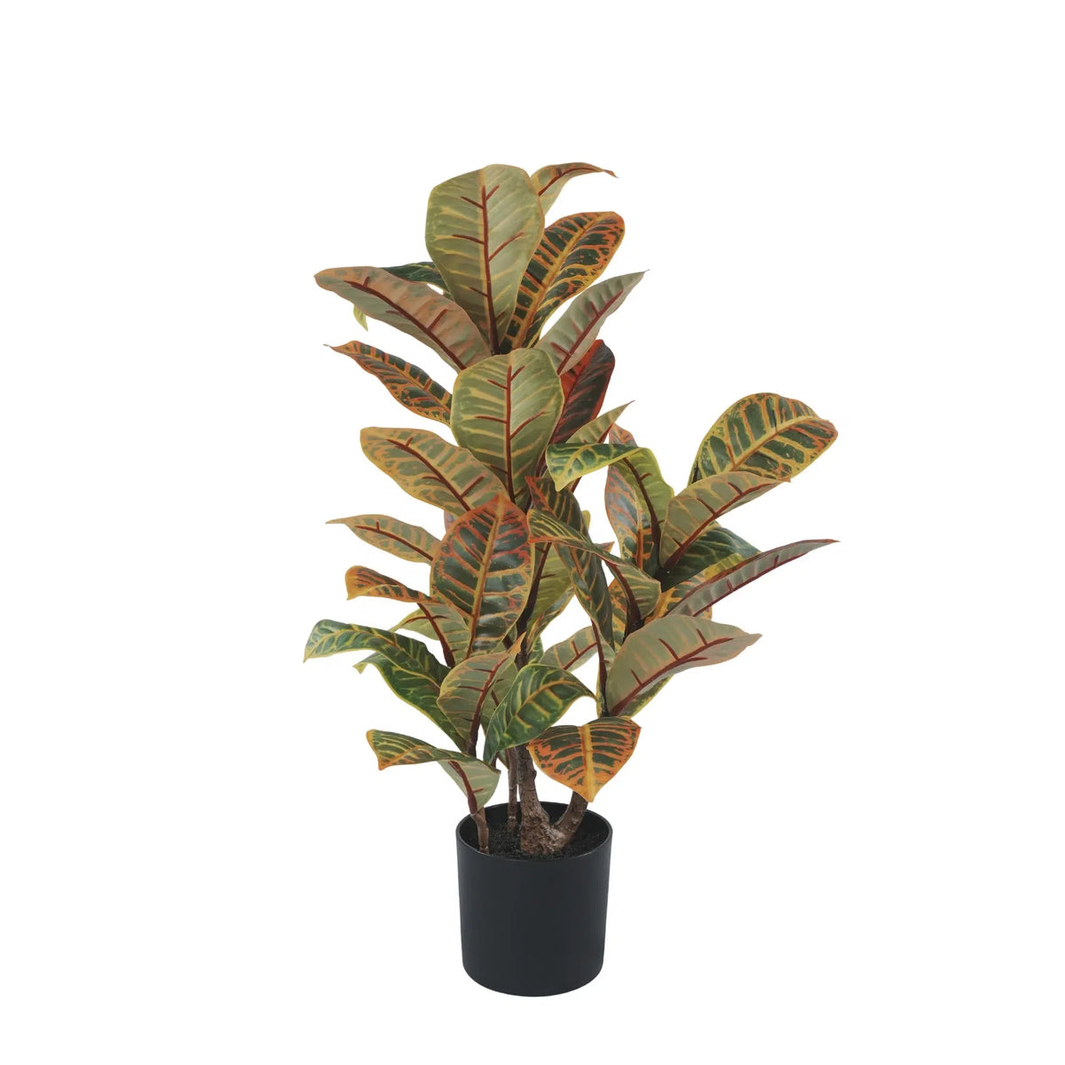Artificial Potted Flaming Zebra (Codiaeum variegatum / crotons) 55cm - Designer Plants