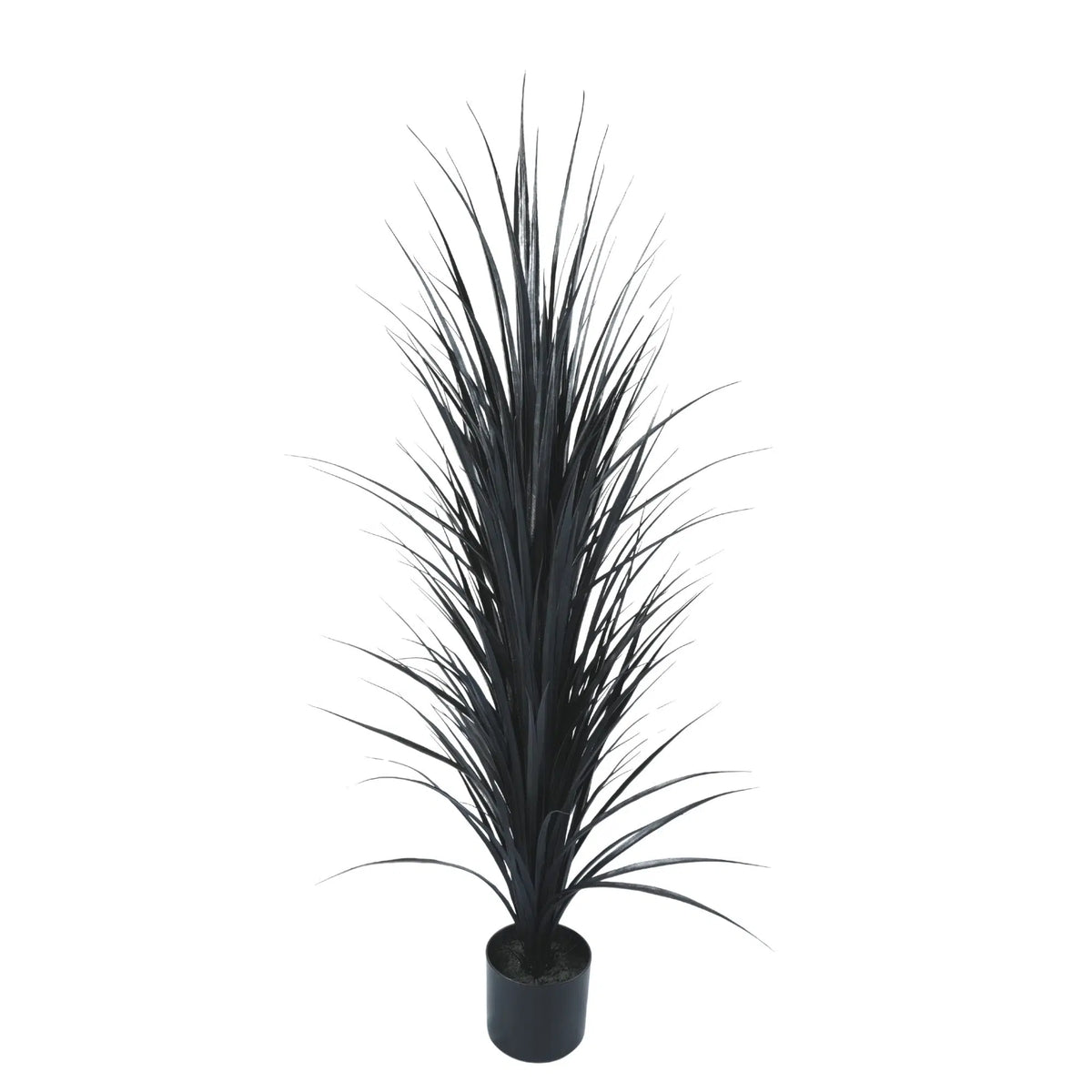 Premium Black Potted Artificial Long Grass (Yucca Grass) 115cm UV Resistant