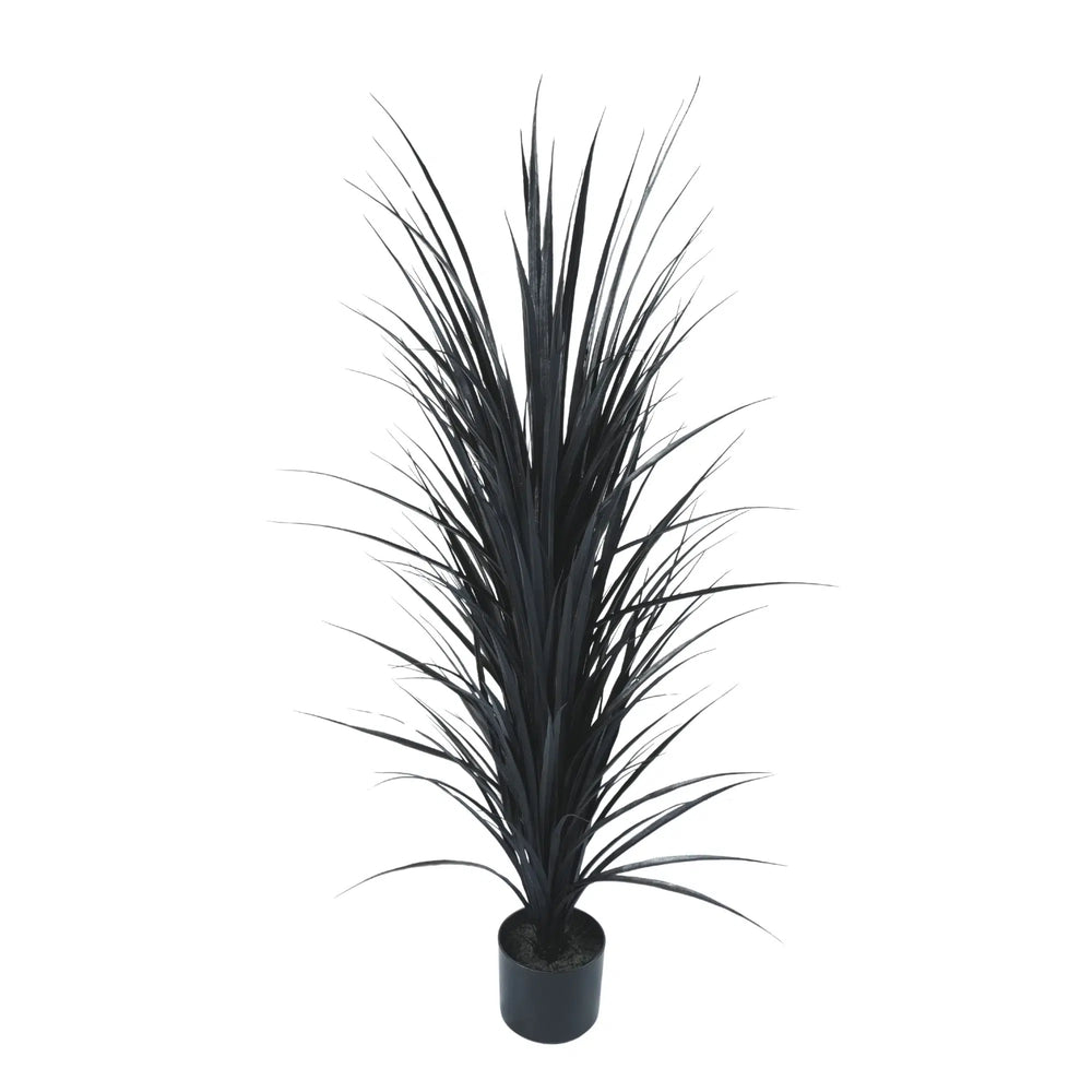 Premium Black Potted Artificial Long Grass (Yucca Grass) 115cm UV Resistant - Designer Plants