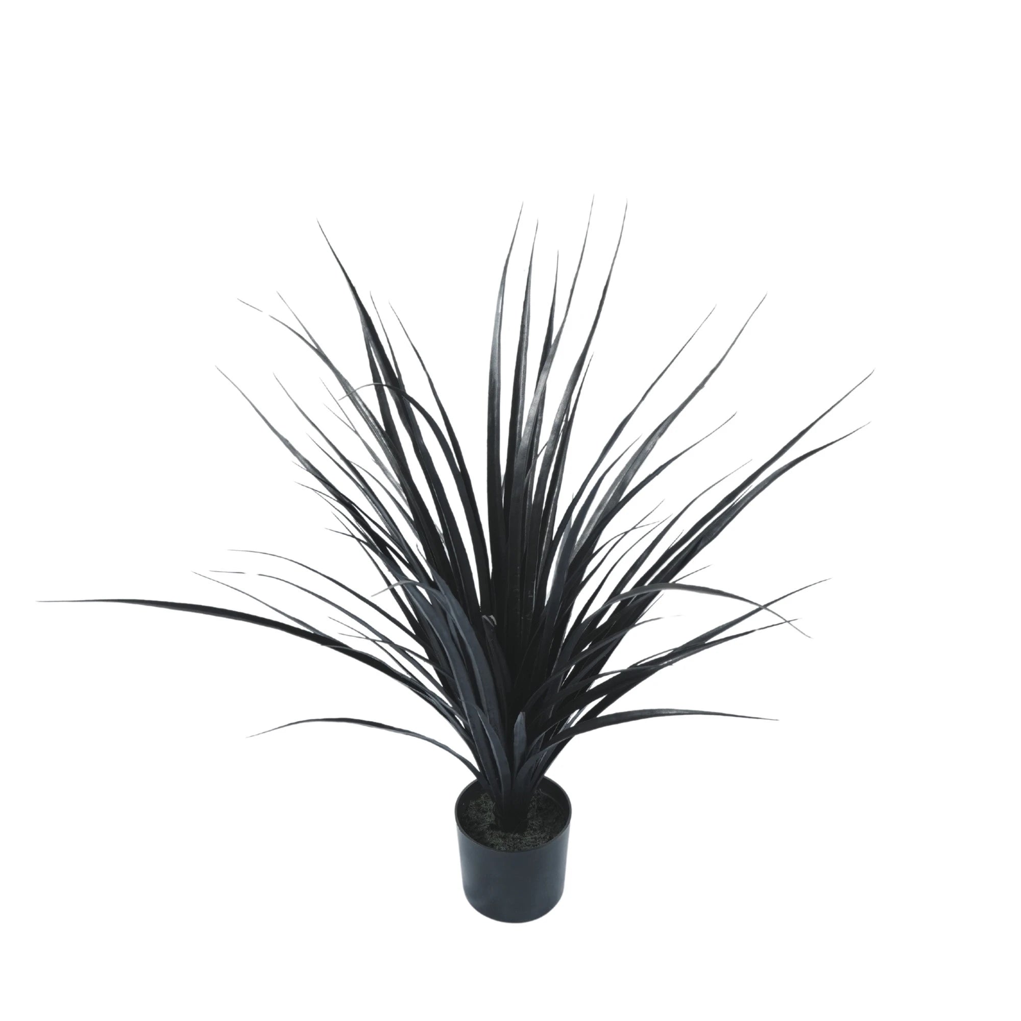 Premium Black Potted Artificial Long Grass (Yucca Grass) 75cm UV Resistant