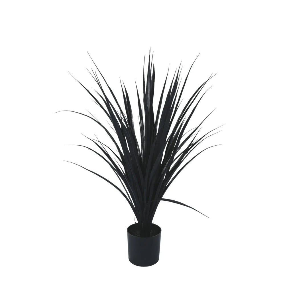 Premium Black Potted Artificial Long Grass (Yucca Grass) 75cm UV Resistant - Designer Plants