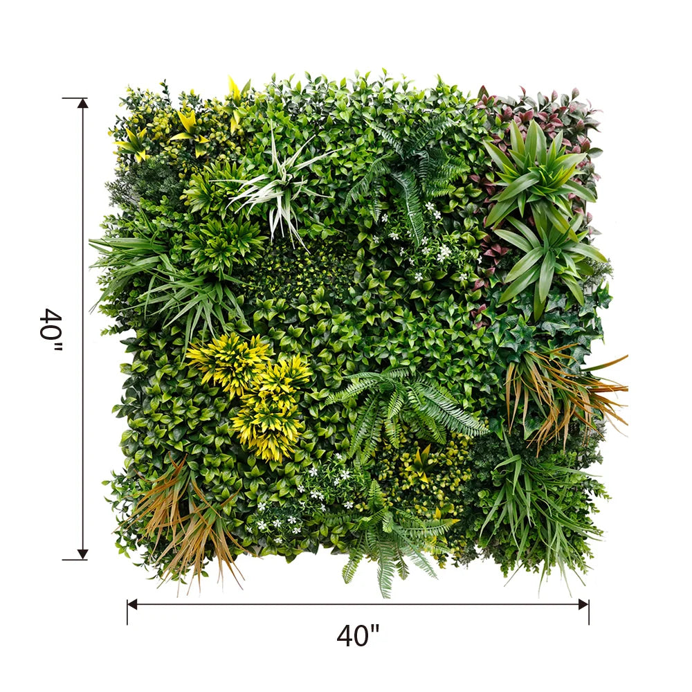 Summer Sensation artificial green wall panel 1m x 1m, dimensions