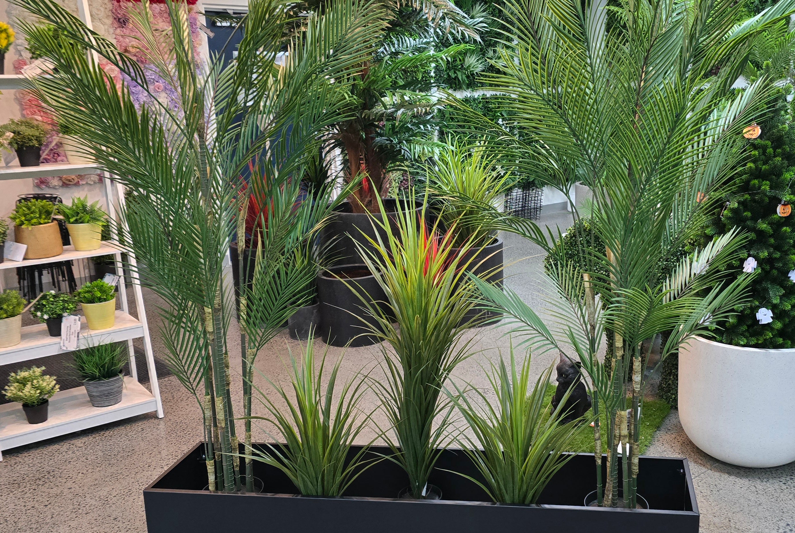 Low-Maintenance Style with Potted Artificial Long Grass