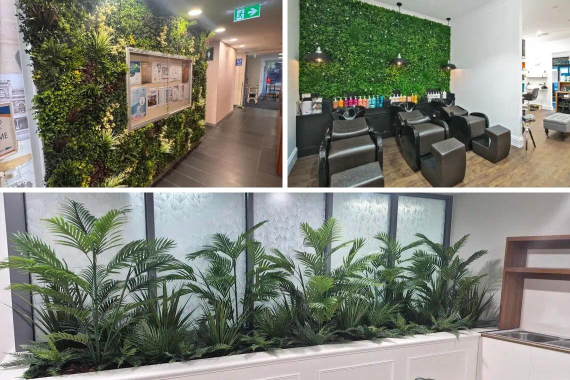 commercial artificial green walls in healthcare wellness spaces featured