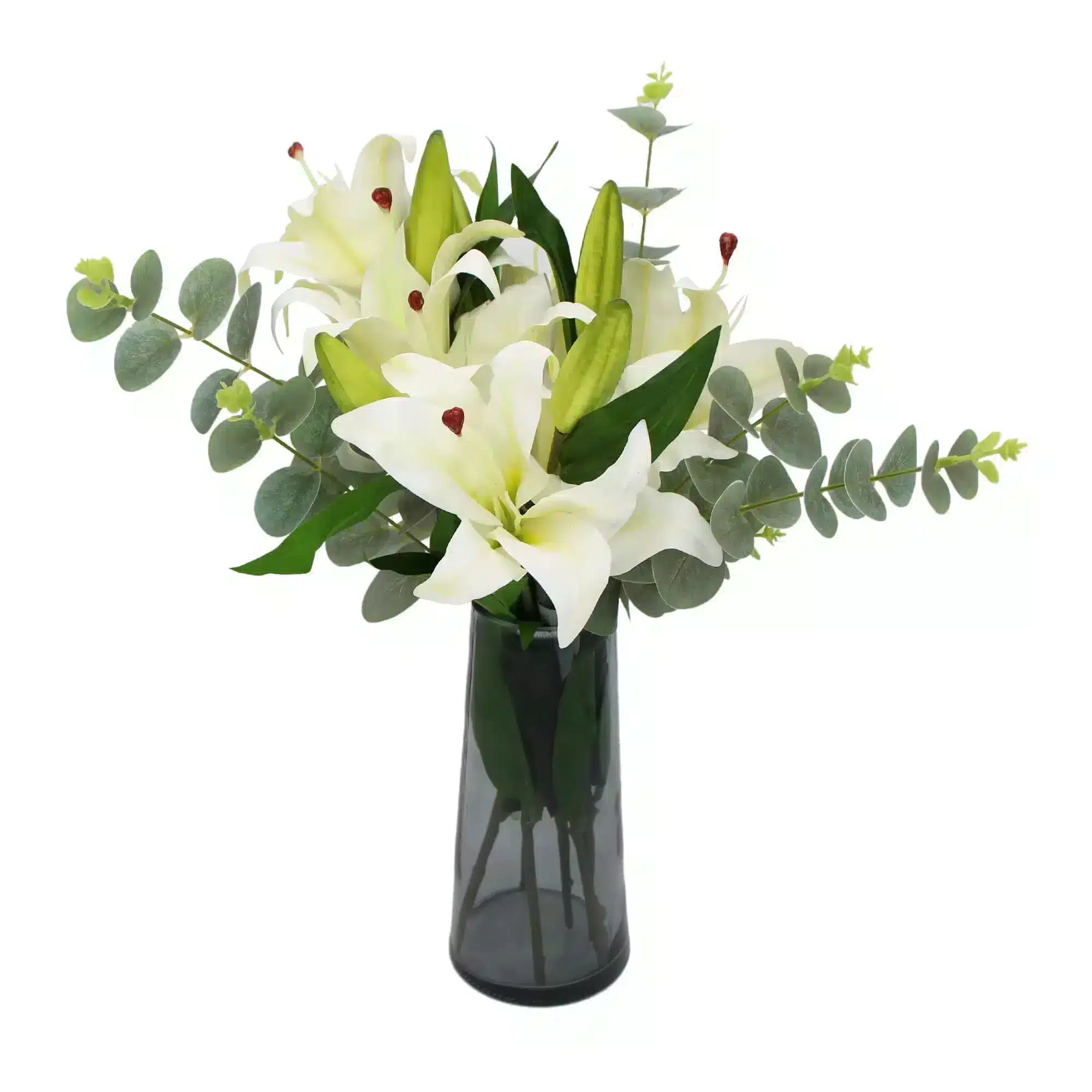 Artificial Flowers Glass Vase