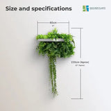 Silver Artificial Hanging Plant Disc Chandelier with Life-Like Trailing Foliage & Draping Greenery — 40cm UV Resistant