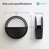 Premium Floating Half Moon / Semi Circle Metal Wall Planter | Onyx Black 35cm