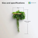 Gold Artificial Hanging Plant Disc Chandelier with Life-Like Trailing Foliage & Draping Greenery — 40cm UV Resistant