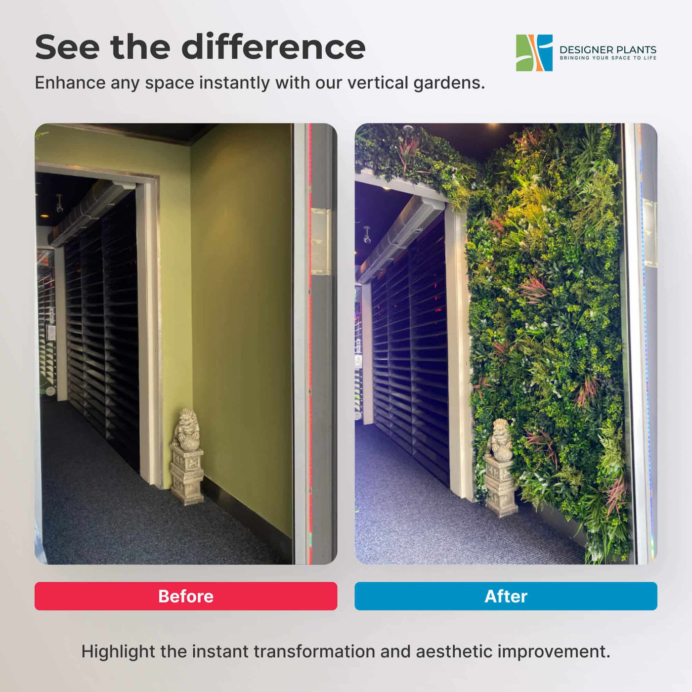 Premium Urban Greenery Artificial Vertical Garden / Green Wall UV Resistant 1m x 1m (Exclusive Model)