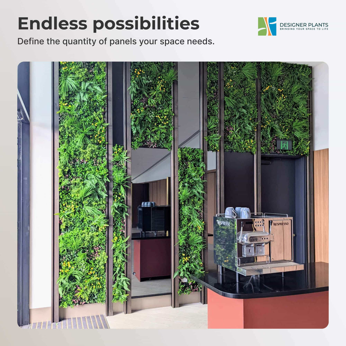 Luxury Country Fern Recycled Vertical Garden / Green Wall UV Resistant Sample