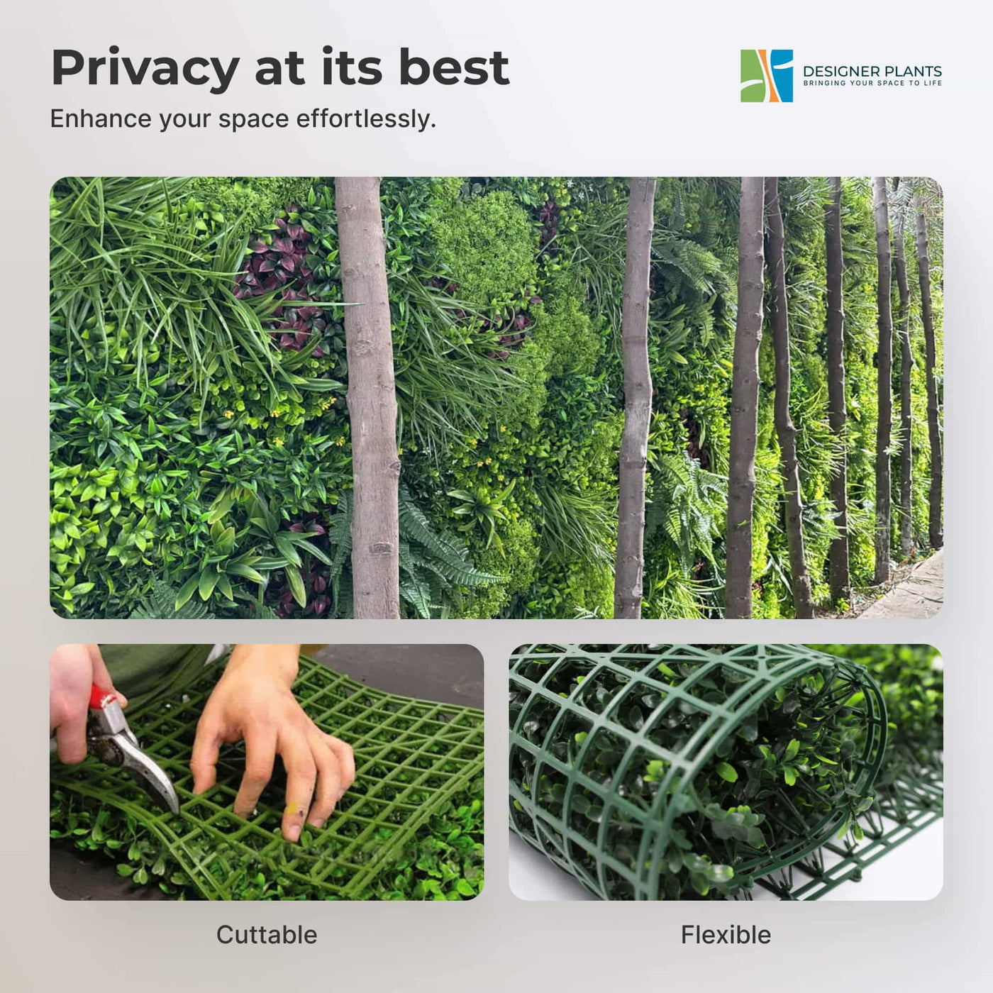 Luxury Country Fern Recycled Vertical Garden / Green Wall UV Resistant Sample