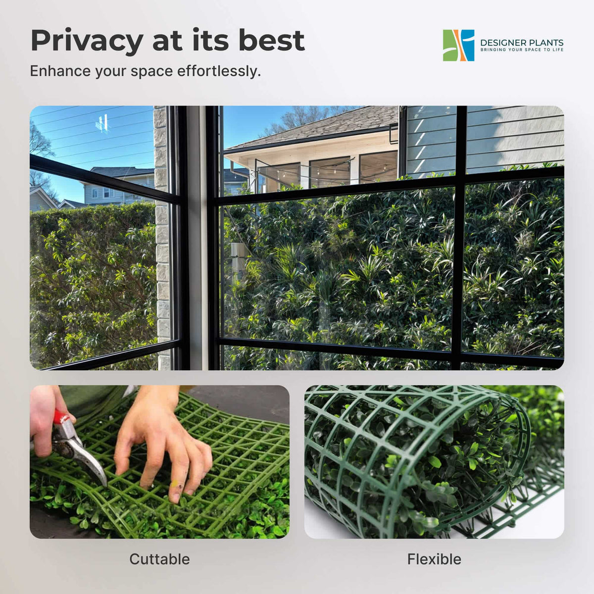 Garden of Eden Bespoke Vertical Garden / Artificial Green Wall UV Resistant 1m x 1m Fire Retardant