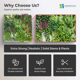 Premium Urban Greenery Artificial Vertical Garden / Green Wall UV Resistant 1m x 1m (Exclusive Model)