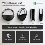 Premium Floating Half Moon / Semi Circle Metal Wall Planter | Onyx Black 45cm