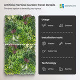 Premium Urban Greenery Artificial Vertical Garden / Green Wall UV Resistant 1m x 1m (Exclusive Model)