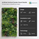 Luxury Triptych Vertical Garden / Living Wall Set 3 of Pieces 1m x 1m (3 SQM Set) UV Resistant