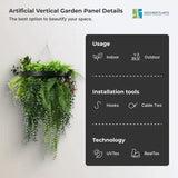 Black Artificial Hanging Plant Disc Chandelier with Lush Draping Foliage — 40cm UV Resistant