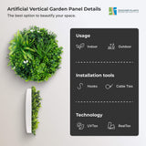 Flowering White Artificial Green Wall Disc UV Resistant 75cm (White Frame)