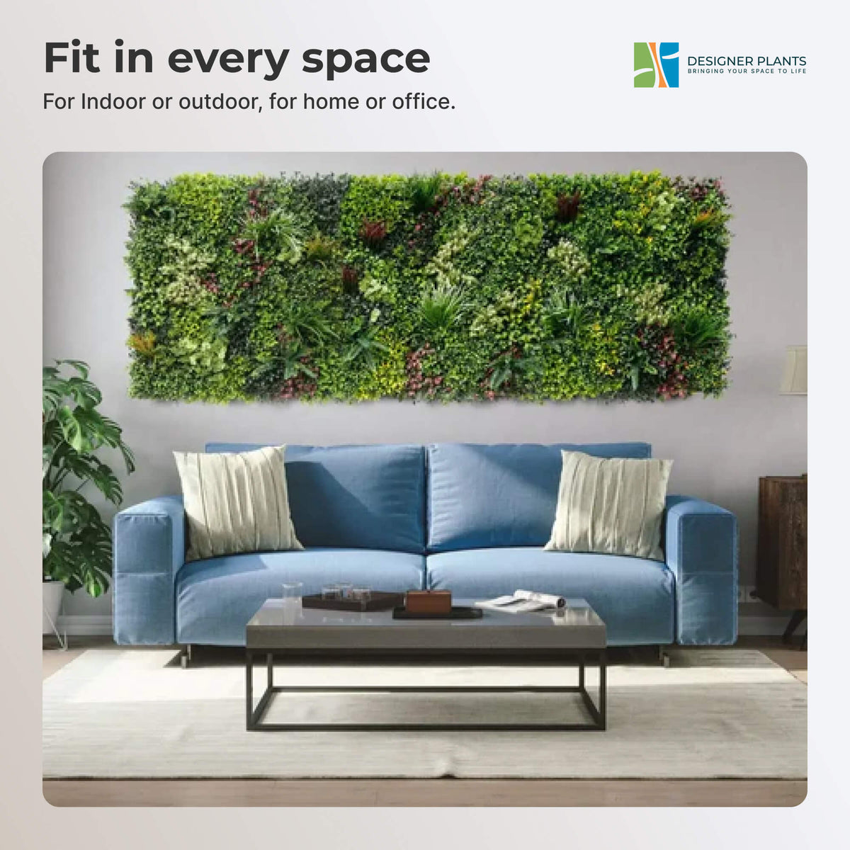 Luxury Triptych Vertical Garden / Living Wall Set 3 of Pieces 1m x 1m (3 SQM Set) UV Resistant