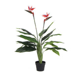 Artificial Bird of Paradise Plant 110cm (Red Flowers) - Designer Plants