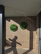 Flowering White Artificial Green Wall Disc UV Resistant 50cm (White Frame)