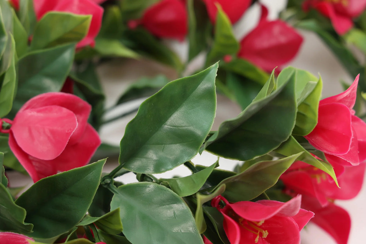 hanging artificial pink bougainvillea 90cm - foliage detail