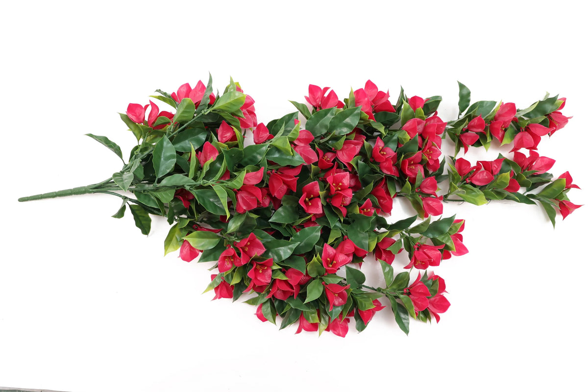hanging artificial pink bougainvillea 90cm - side view