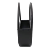 Premium Floating Half Moon / Semi Circle Metal Wall Planter | Onyx Black 35cm