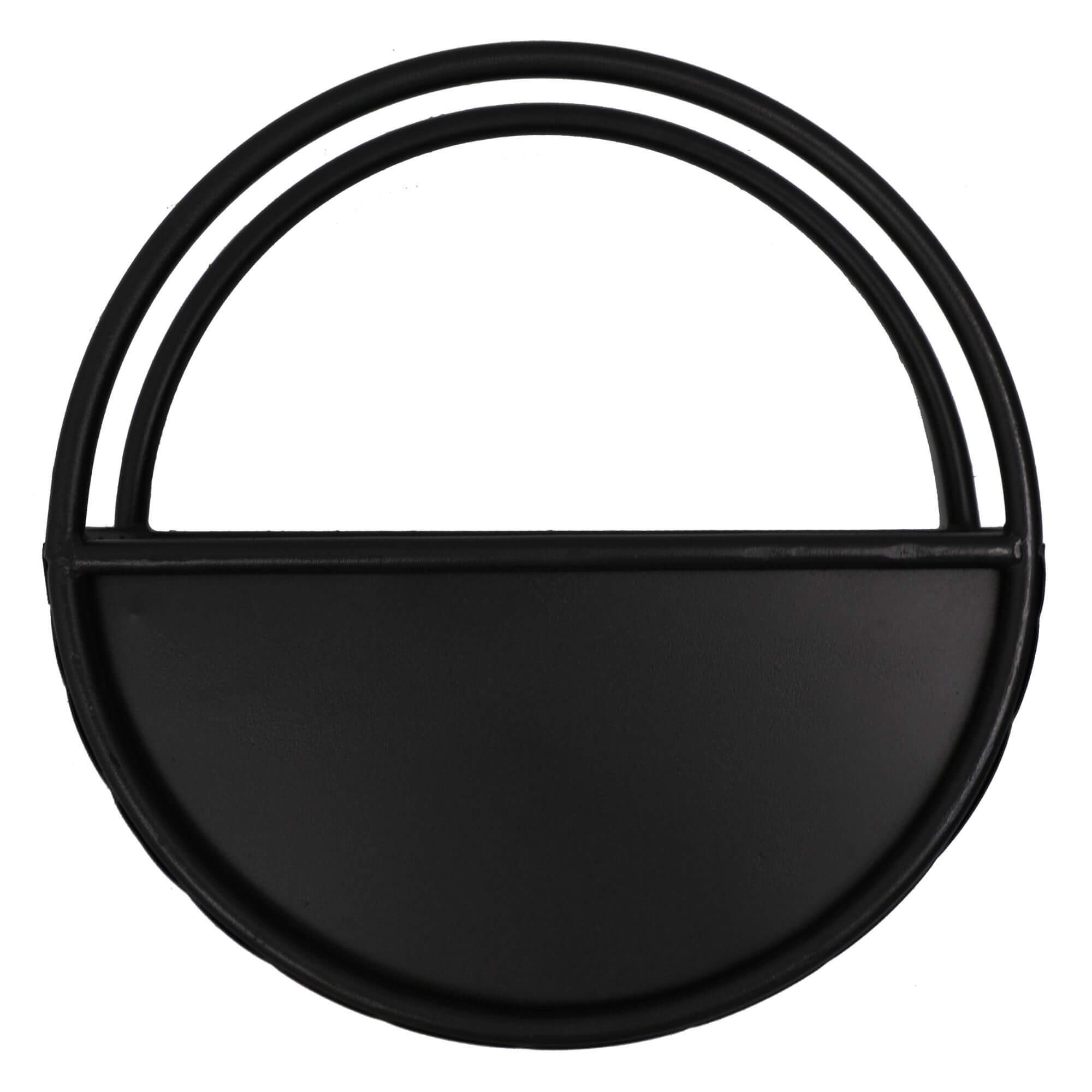Premium Floating Half Moon / Semi Circle Metal Wall Planter | Onyx Black 35cm - Designer Plants