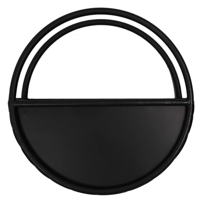 Premium Floating Half Moon / Semi Circle Metal Wall Planter | Onyx Black 35cm