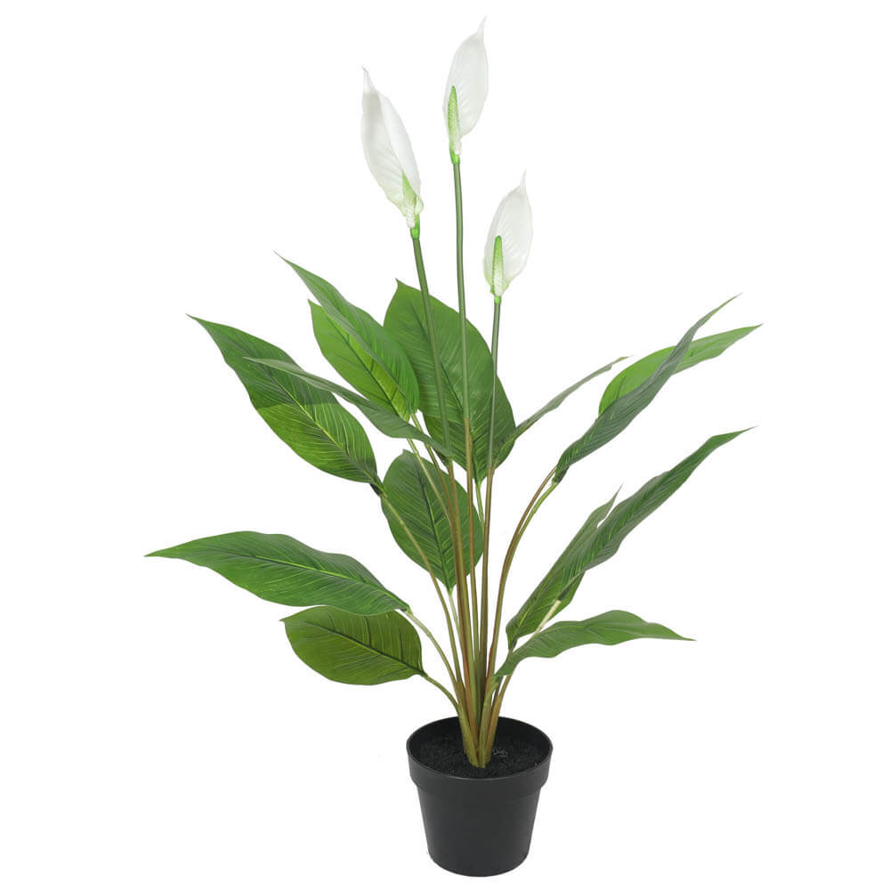 Artificial Flowering White Peace Lily / Calla Lily 95cm - Designer Plants