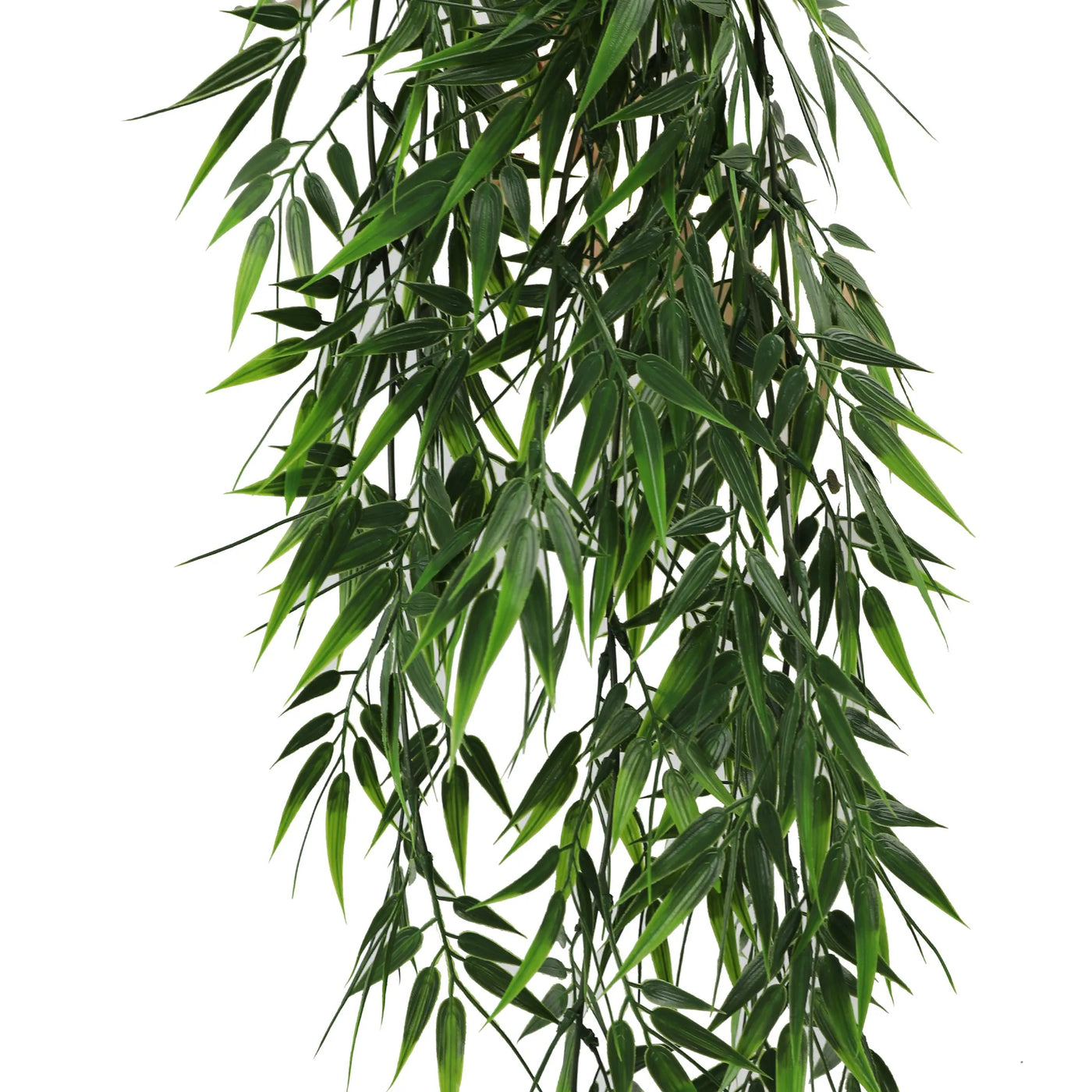 Artificial Hanging Dark Green Bamboo Leaf Garland Bush UV Resistant and Fire Rated 17cm Wide x 76cm Long