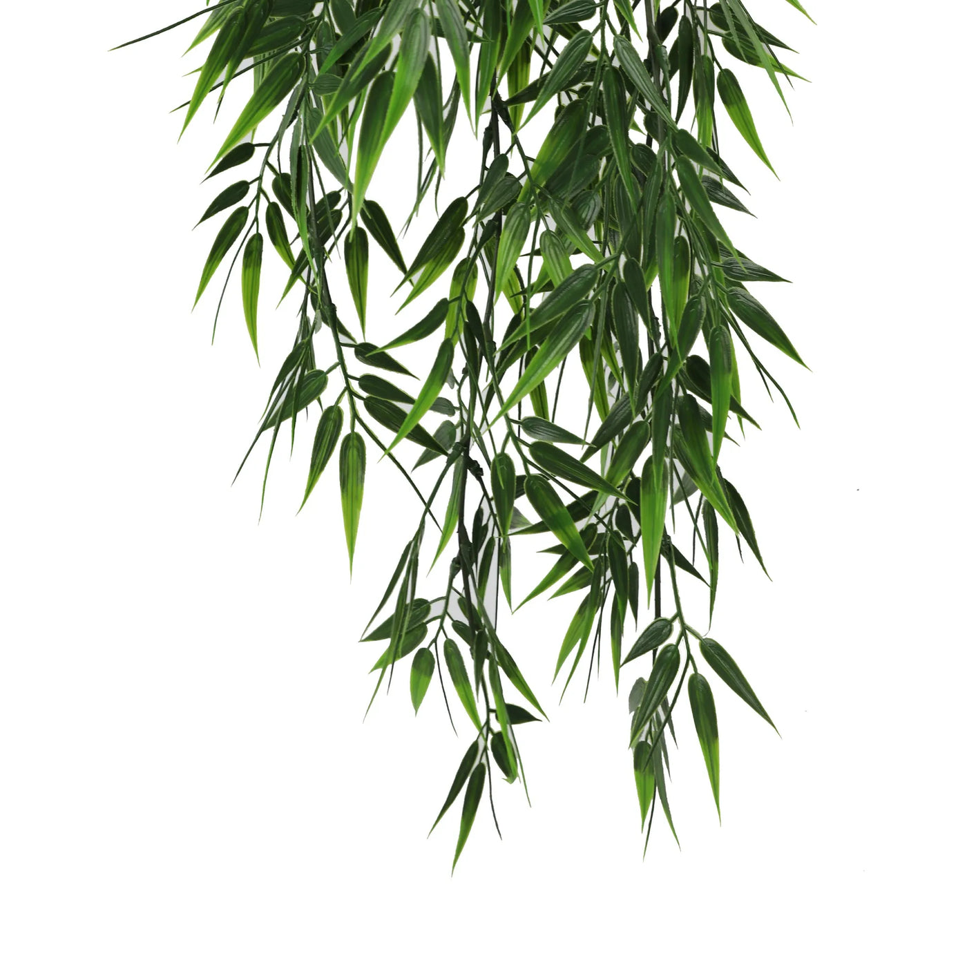 Artificial Hanging Dark Green Bamboo Leaf Garland Bush UV Resistant and Fire Rated 17cm Wide x 76cm Long