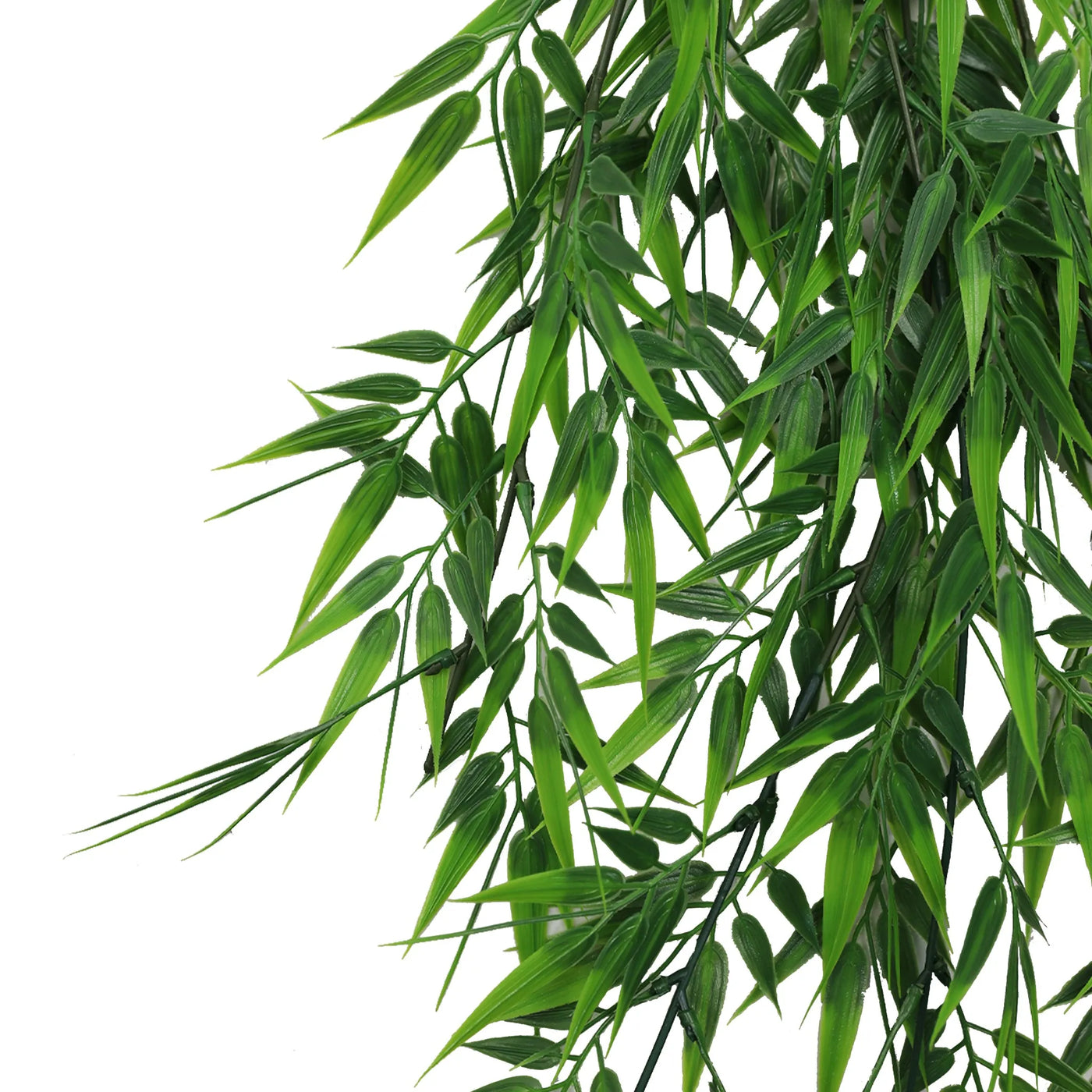 Artificial Hanging Dark Green Bamboo Leaf Garland Bush UV Resistant and Fire Rated 17cm Wide x 76cm Long