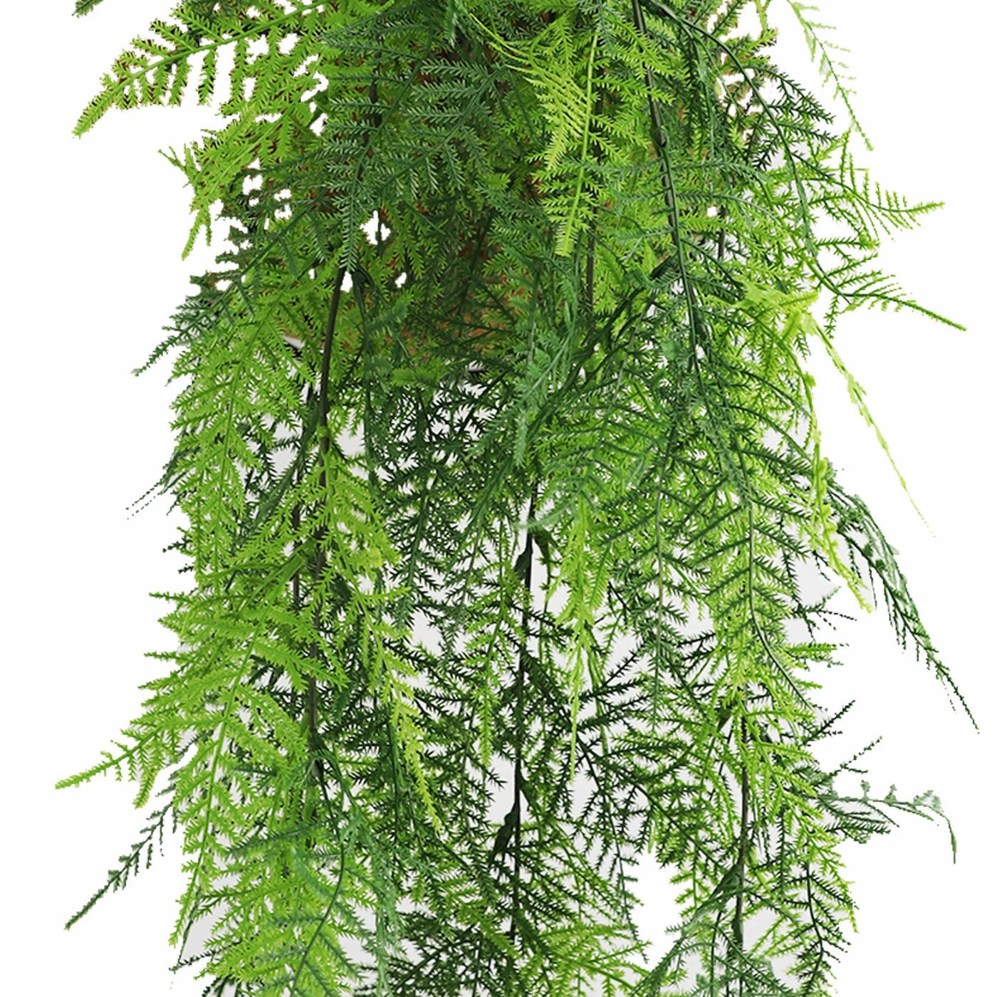 Artificial Hanging Lace Fern Vivid Green Garland Bush UV Resistant and Fire Rated 10cm Wide x 75cm Long